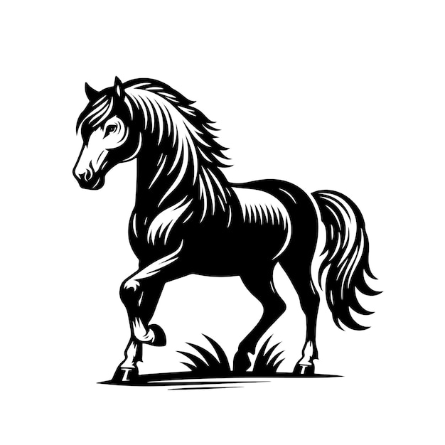 Vector ilustración vectorial de la silueta del caballo