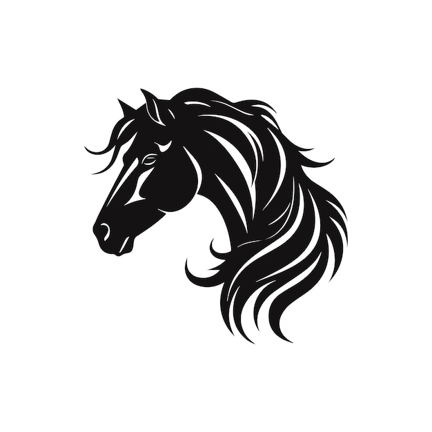 Ilustración vectorial de la silueta de la cabeza de caballo