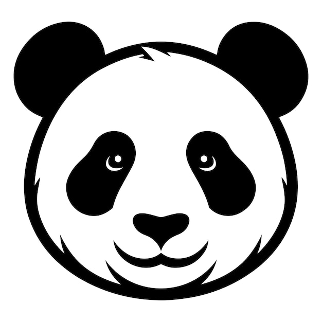 Ilustración vectorial de la silueta de la cabeza de un panda