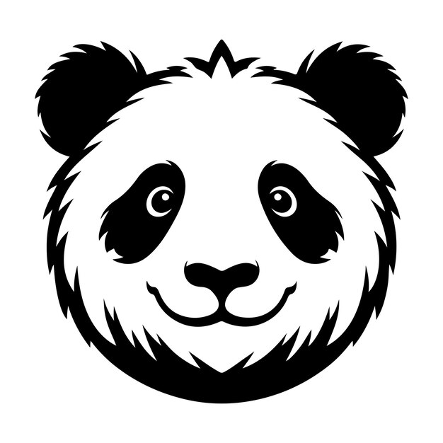Ilustración vectorial de la silueta de la cabeza de un panda