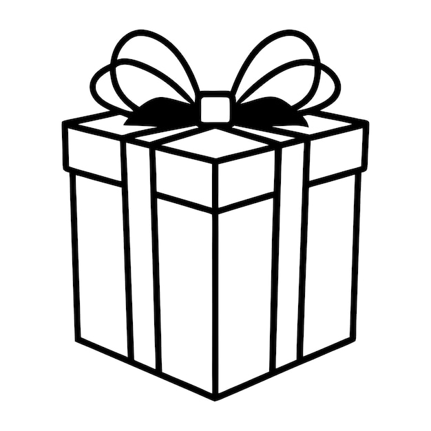 Ilustración vectorial de silueta de la caja de regalos negra Icono de la caixa de regalos Ilustración vectoria de silueta