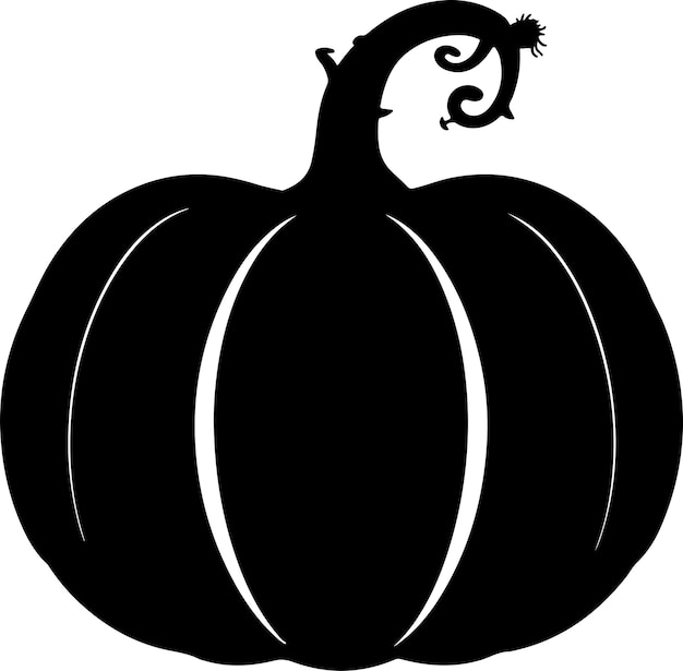 Ilustración vectorial de la silueta de la calabaza de Halloween Fondo blanco