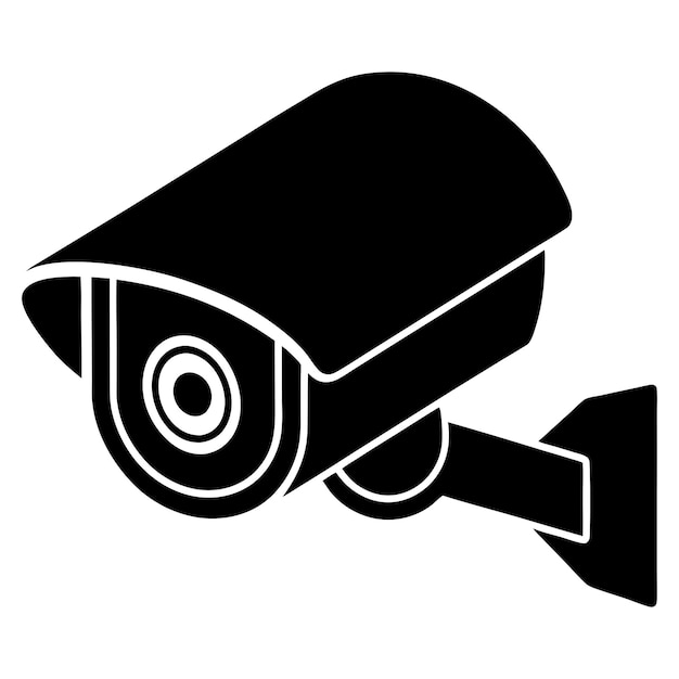 Ilustración vectorial de la silueta de la cámara de CCTV Icono de seguridad moderno