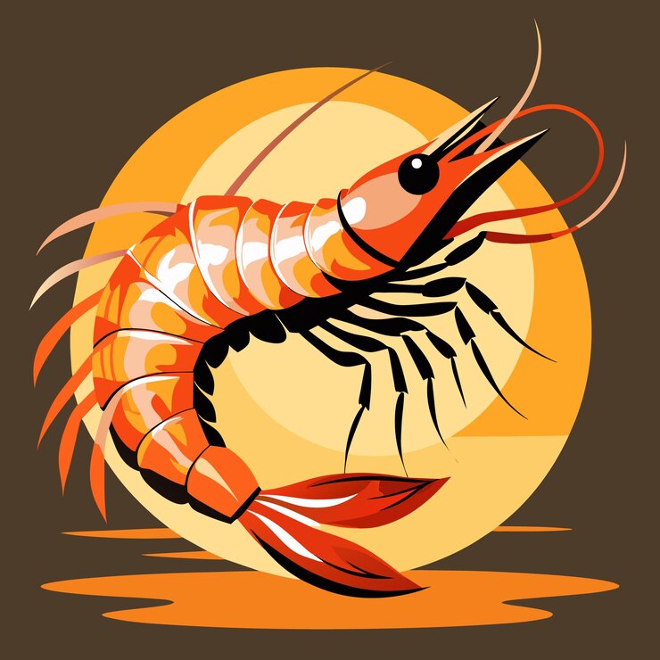 Ilustración vectorial de la silueta del camarón