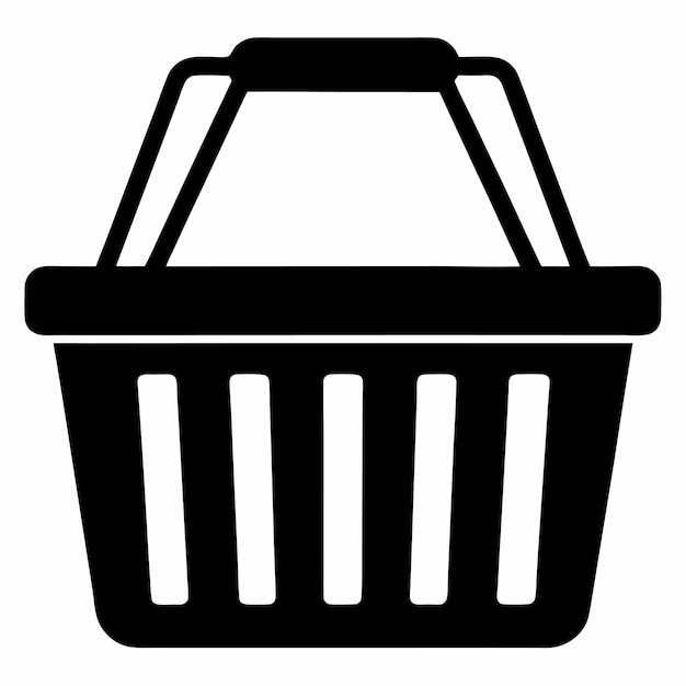 Ilustración vectorial de la silueta de la canasta de compras del Viernes Negro