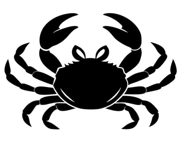 Ilustración vectorial de silueta de cangrejo Diseño minimalista