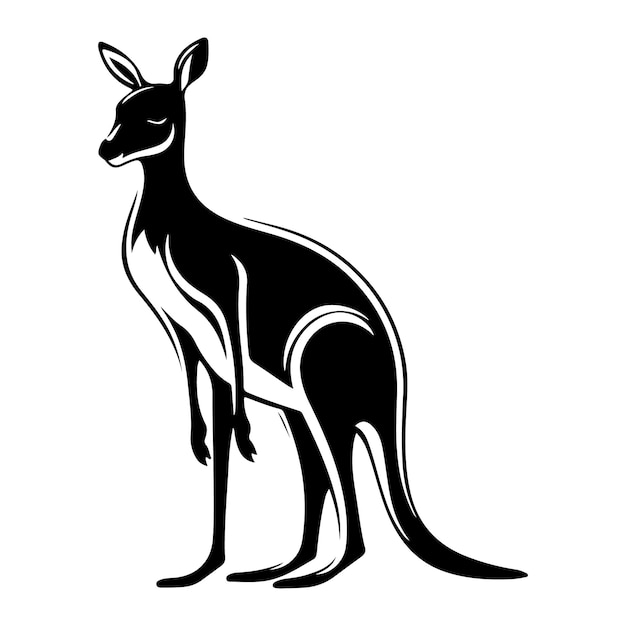Ilustración vectorial de la silueta del canguro