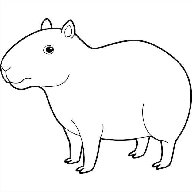 Ilustración vectorial de la silueta de la capibara