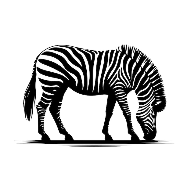Ilustración vectorial de la silueta de la cebra