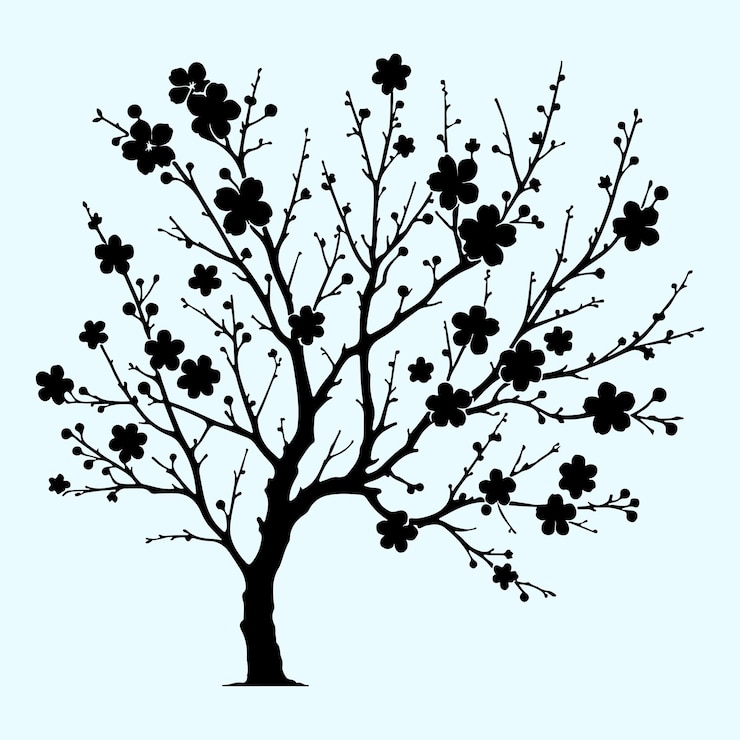 Vector ilustración vectorial de silueta de cereza negra con fondo transparente diseño totalmente editable