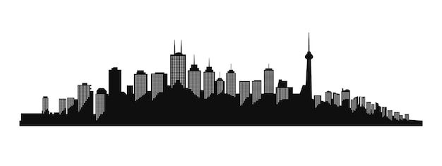 Ilustración vectorial de la silueta de la ciudad de Canadá