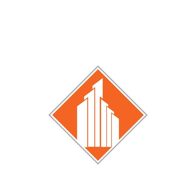 Ilustración vectorial de la silueta de la ciudad moderna en diseño plano