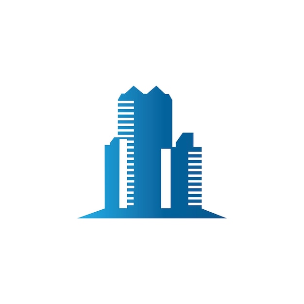 Ilustración vectorial de la silueta de la ciudad moderna en diseño plano