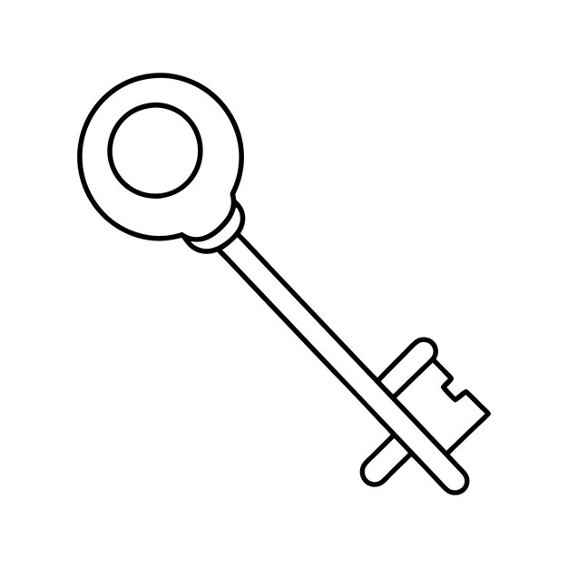 Ilustración vectorial de silueta clave diseño artístico de línea clave