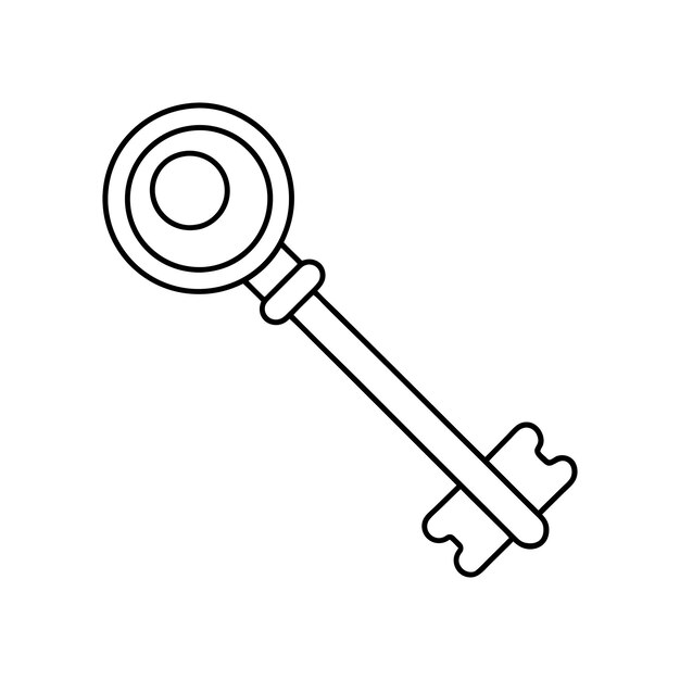 Ilustración vectorial de silueta clave diseño artístico de línea clave