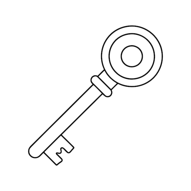 Ilustración vectorial de silueta clave diseño artístico de línea clave