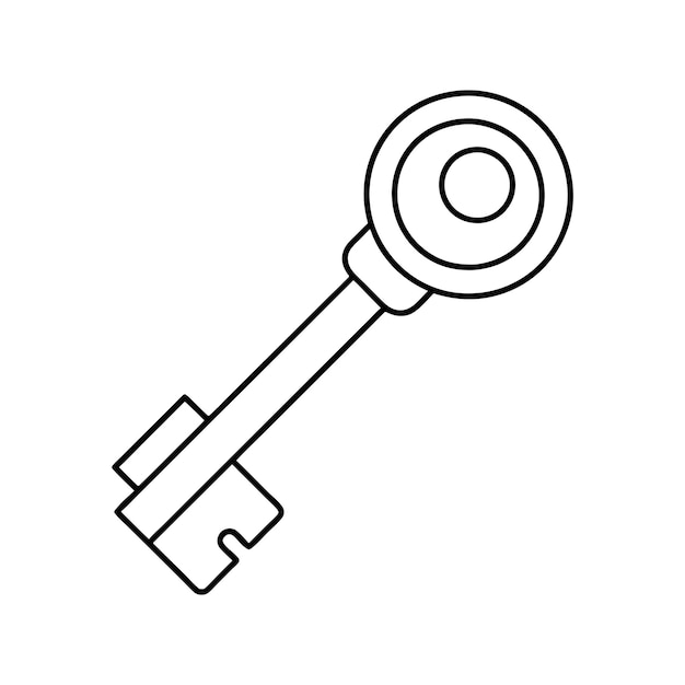 Ilustración vectorial de silueta clave diseño artístico de línea clave
