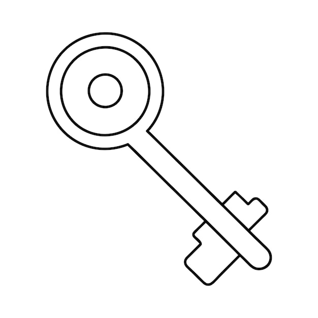 Ilustración vectorial de silueta clave diseño artístico de línea clave