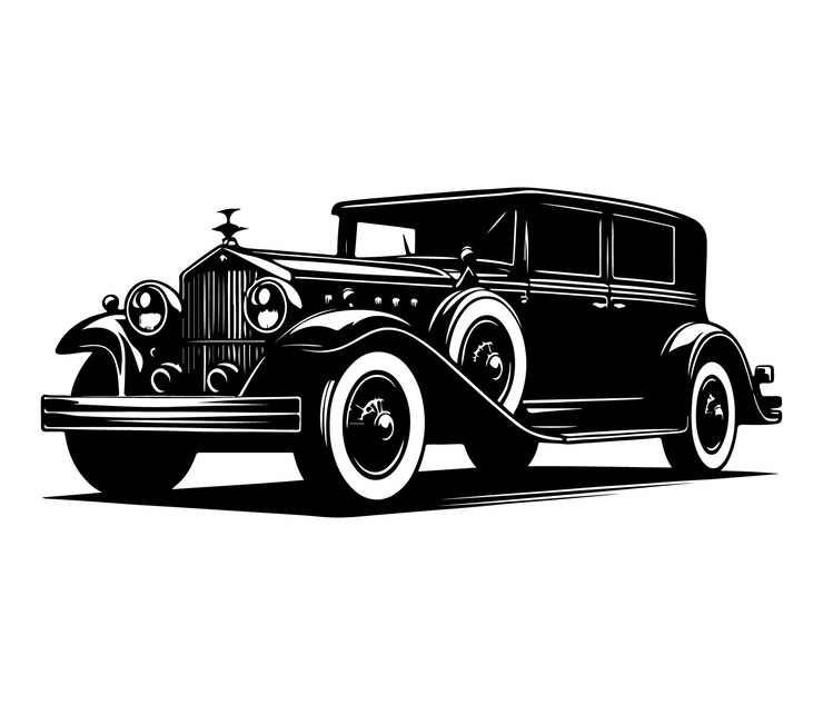 Vector ilustración vectorial de la silueta de un coche elegante