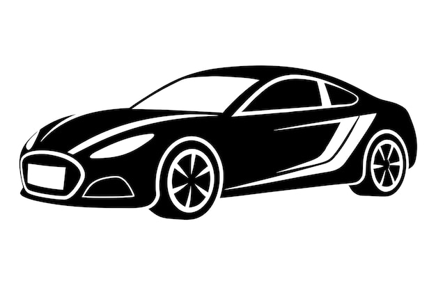 Ilustración vectorial de la silueta de un coche elegante