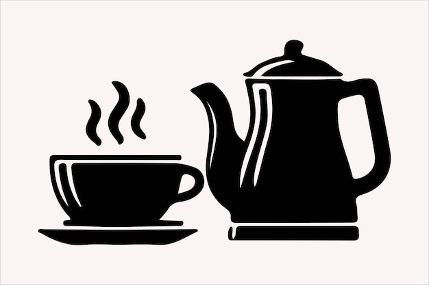 Ilustración vectorial de la silueta de la cocina en fondo blanco