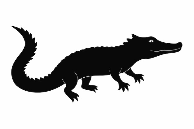 Ilustración vectorial de la silueta de un cocodrilo