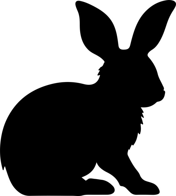 Ilustración vectorial de la silueta del conejo con fondo blanco