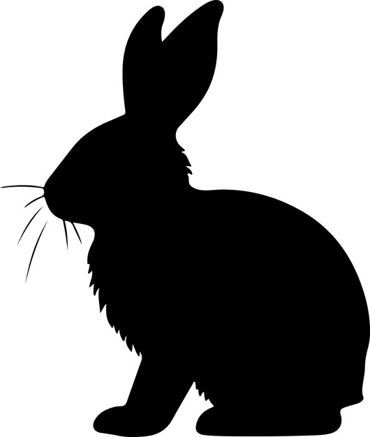 Ilustración vectorial de la silueta del conejo con fondo blanco