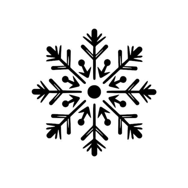 Ilustración vectorial de la silueta del copo de nieve Ícono y signo de la silhueta del copO de nieve