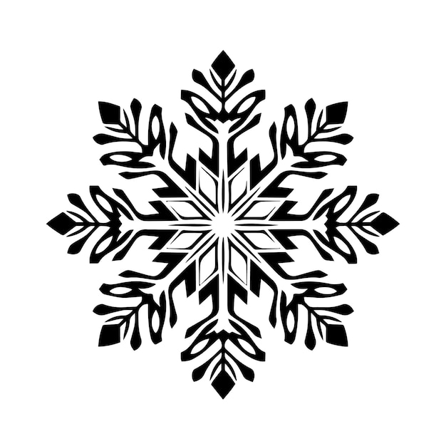 Ilustración vectorial de la silueta del copo de nieve Ícono y signo de la silhueta del copO de nieve