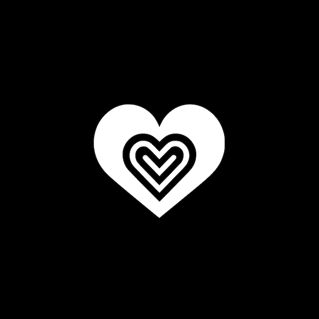 Ilustración vectorial de la silueta del corazón minimalista y simple
