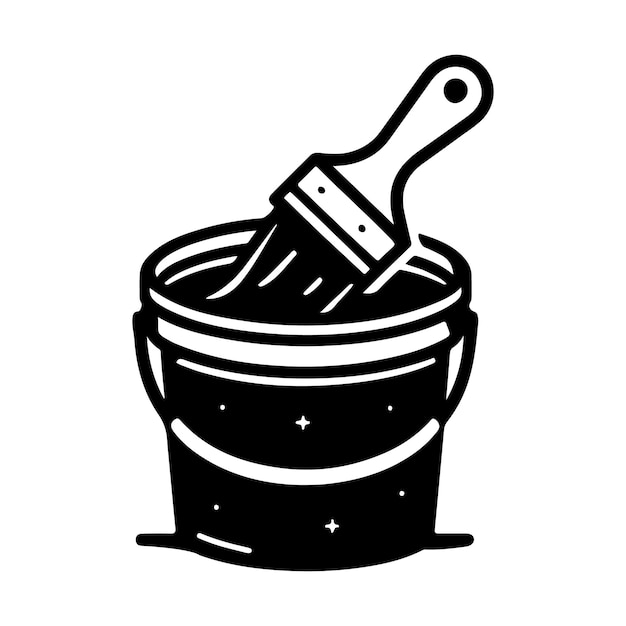 Ilustración vectorial de silueta de cubo de color negro