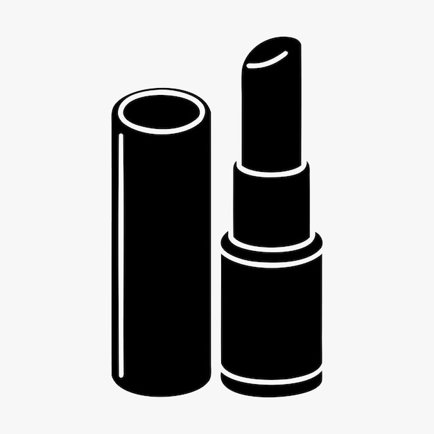 Ilustración vectorial de la silueta del cuidado cosmético de los labios