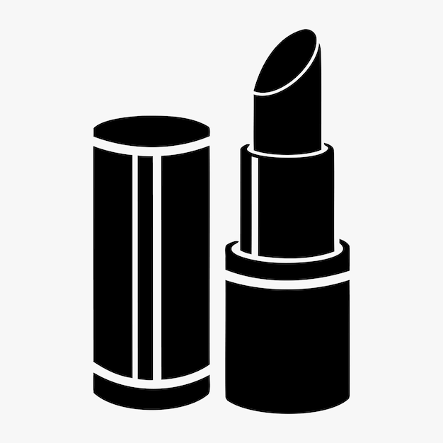 Ilustración vectorial de la silueta del cuidado cosmético de los labios