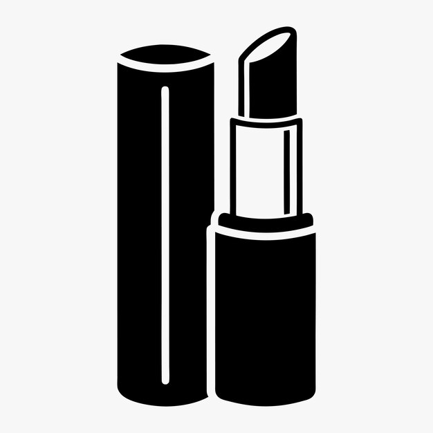 Ilustración vectorial de la silueta del cuidado cosmético de los labios