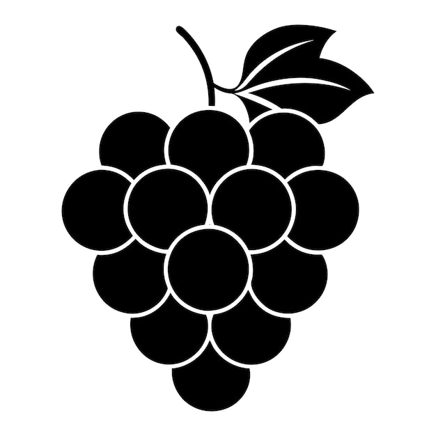 Ilustración vectorial de la silueta dibujada a mano del icono de la uva
