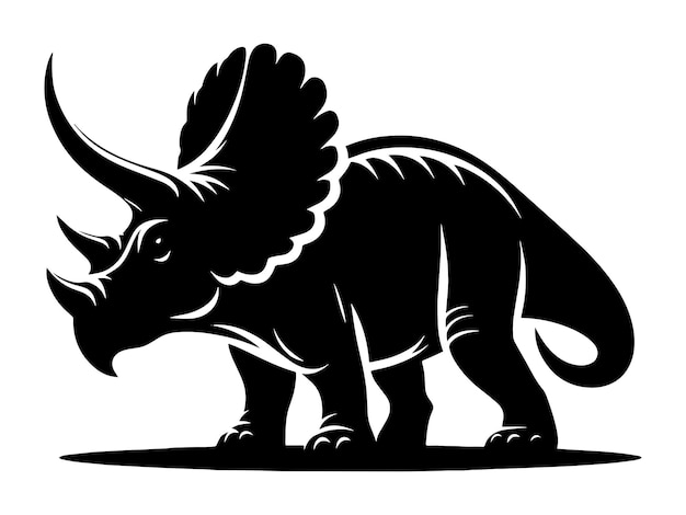 Vector ilustración vectorial de la silueta del dinosaurio triceratops