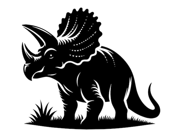 Vector ilustración vectorial de la silueta del dinosaurio triceratops