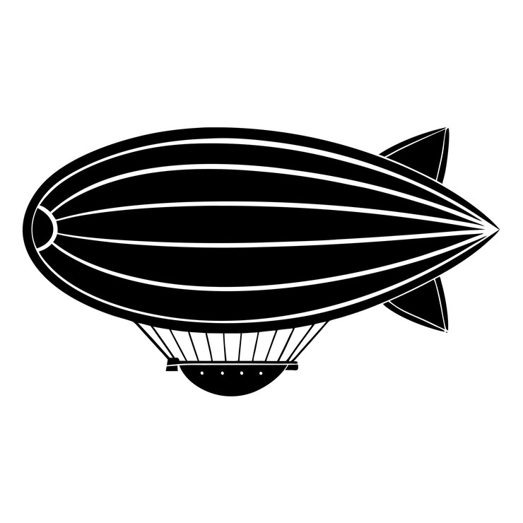 Vector ilustración vectorial de la silueta del dirigible
