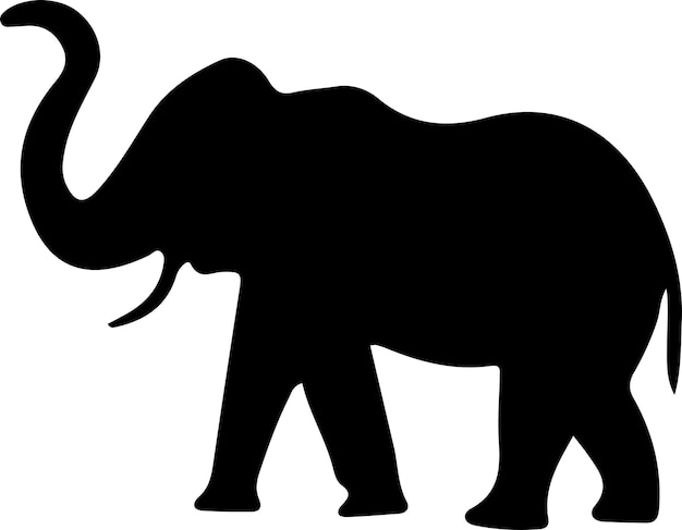 Ilustración vectorial de la silueta de un elefante Con fondo blanco