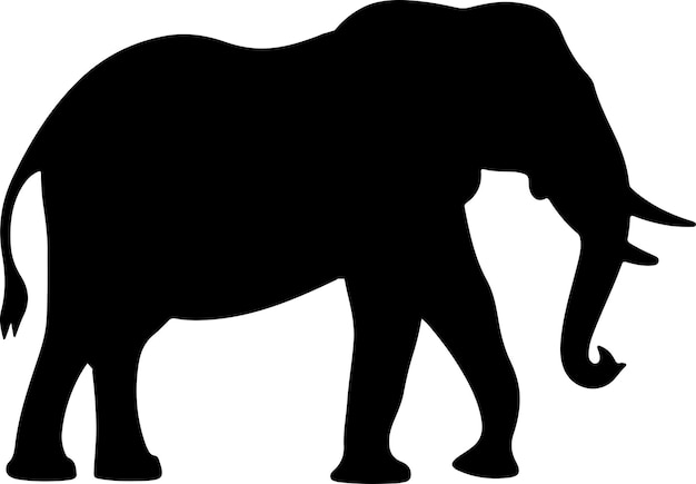 Vector ilustración vectorial de la silueta de un elefante con fondo blanco