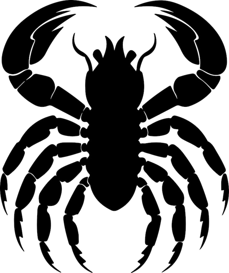 Vector ilustración vectorial de la silueta del escorpión fondo blanco