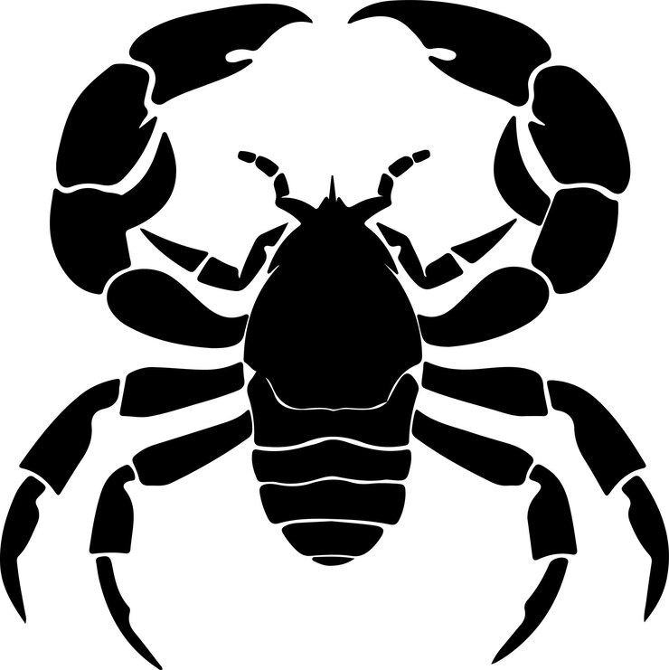 Vector ilustración vectorial de la silueta del escorpión fondo blanco