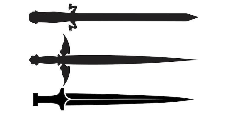 Vector ilustración vectorial de la silueta de la espada