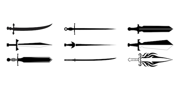 Ilustración vectorial de la silueta de la espada