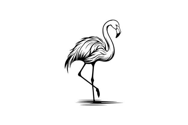 Ilustración vectorial de la silueta del flamenco