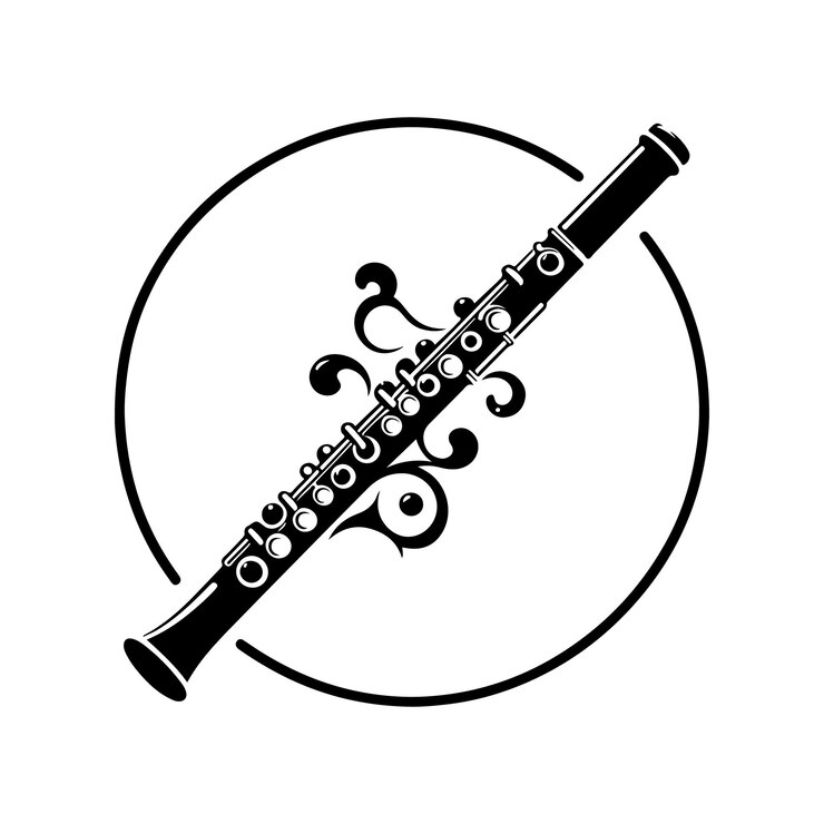Vector ilustración vectorial de la silueta de la flauta