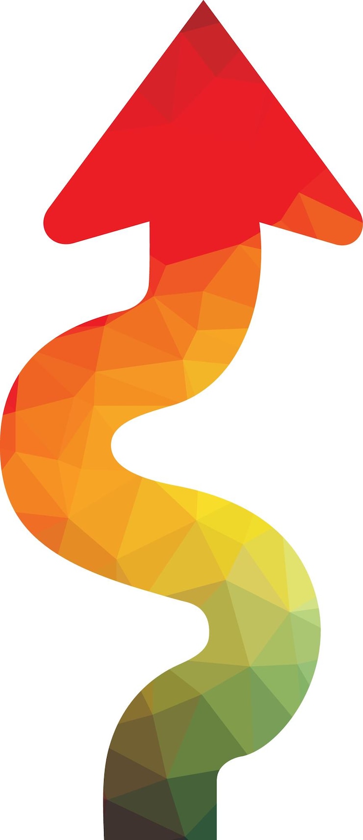 Vector ilustración vectorial de una silueta de flecha ondulada aislada sobre fondo transparente