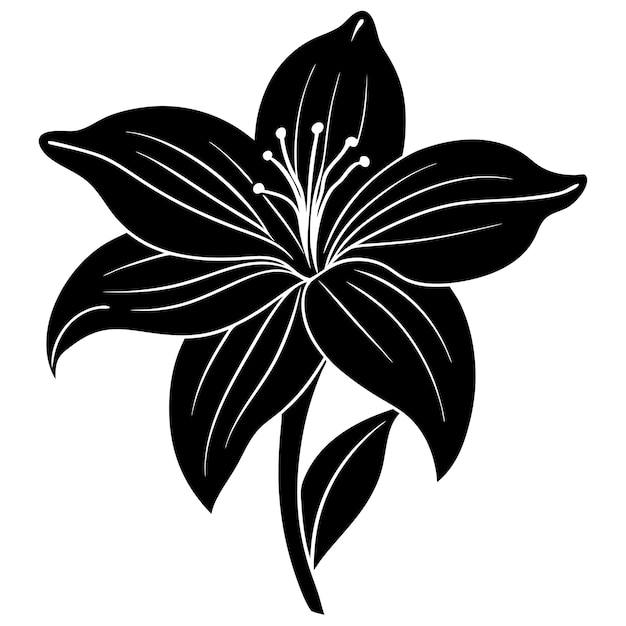 Ilustración vectorial de la silueta de la flor de la amarilla