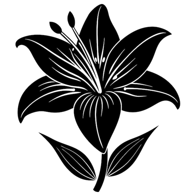 Ilustración vectorial de la silueta de la flor de la amarilla